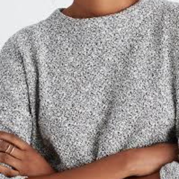 Madewell Mock Neck Gray Marled Sweater - Picture 2 of 6